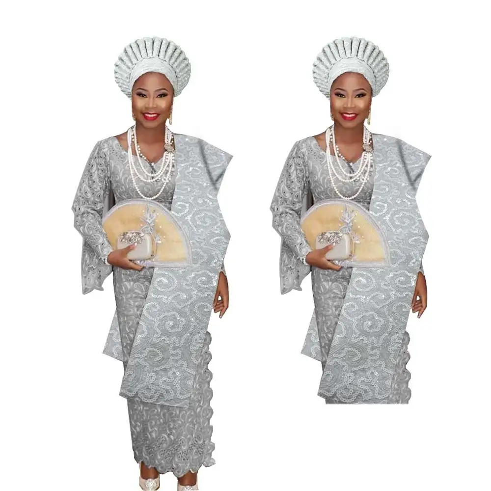 Нигерийский геле головной убор aso oke с плеча геле тюрбан для женщин - Цвет: as pic