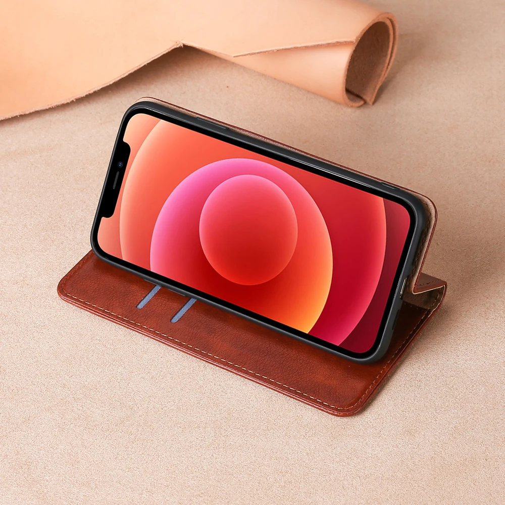 Luxury Wallet Flip Cover with Magnetic Holder - Premium Protective Shell Case