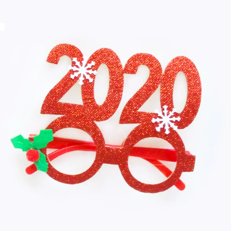1pcs red glasses Воздушные шары из золотой фольги с новогодним праздником вечерние украшения рождественские украшения для дома Дерево Санта Клаус - Цвет: 1pcs red glasses