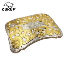 

CUKUP Men's Design Floral Pattern Brass&Copper Buckle Metal for 3.6-3.9cm Wide Belt Paties Fashion Cowboy Buckle Men BCKCK121
