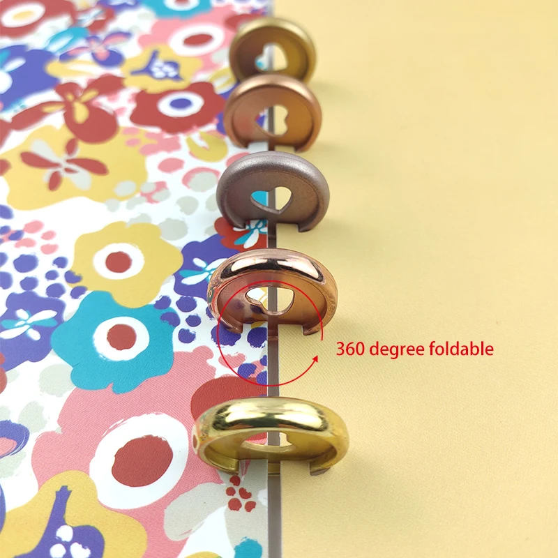 100PCS 23mm Mushroom Hole Binding Hoop Heart Colorful Round Rings Plastic Disc Buckle Loose Leaf Book DIY Binder Notebook Office
