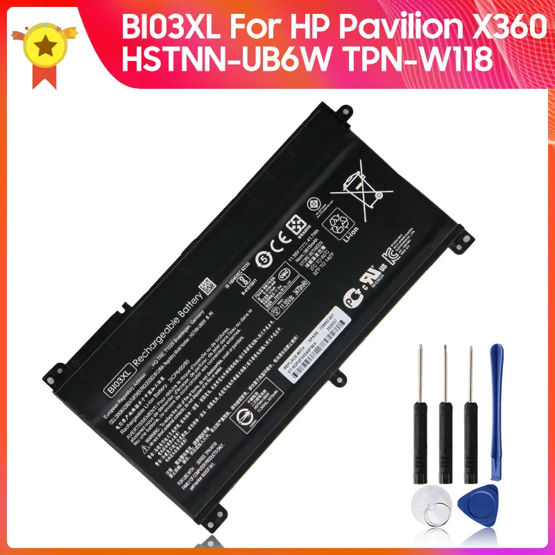 

Original Replacement Battery BI03XL For HP Pavilion X360 HSTNN-UB6W TPN-W118 13-U142TU Genuine Battery 3470mAh