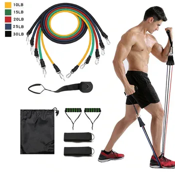 

11pcs/set multi-functional elastic rope Pull Rope Fitness Exercises Resistance Bands Latex Tubes Pedal