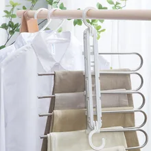 

Multi-Functional 5 In 1 Trouser Storage Rack Adjustable Pants Tie Storage Shelf Closet Organizer Stainless Steel Clothes Hanger