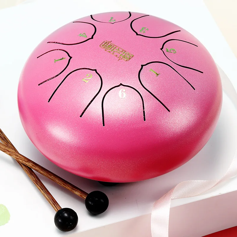 Pink 6 дюймов 8 тонов G Tune мини легированная сталь язык барабан ручной Pan барабан с 1 парой молоток+ барабан для хранения комплекты ударных MVI-ing - Цвет: Pink