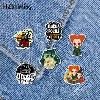 

2020 New Just a Bunch of Hocus Pocus Acrylic Lapel Pin Halloween Epoxy Butterfly Clasp Pin Butterfly Brooch