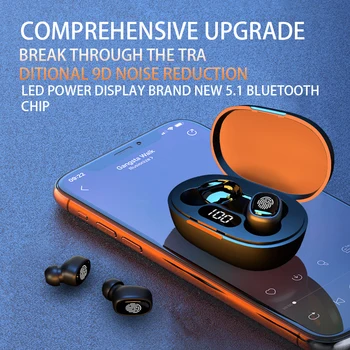Auriculares Tws con Bluetooth, Auriculares inalámbricos intrauditivos con Bluetooth para teléfonos, color azul