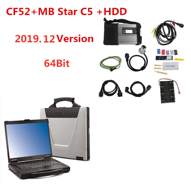 CF52 CF-52 ноутбук+ MB Star C5 SD Подключение+ HDD,12 диагностическая система компактный 5 Диагностический мультиплексор для диагностики MB