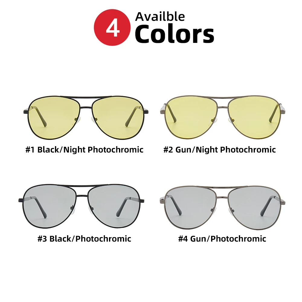VIVIBEE Для мужчин фотохромные Ночное видение поляризационные солнцезащитные очки пилота Стиль Алюминий Для женщин Поляризованные Вождения Солнцезащитные очки желтые