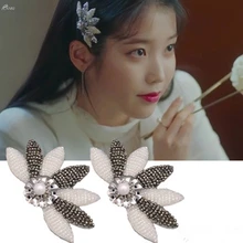 AOMU 1 шт. корейский ТВ-шоу Кристалл имитирующий жемчуг заколки для волос модные цветочные формы IU шпильки аксессуары для волос для женщин девочек