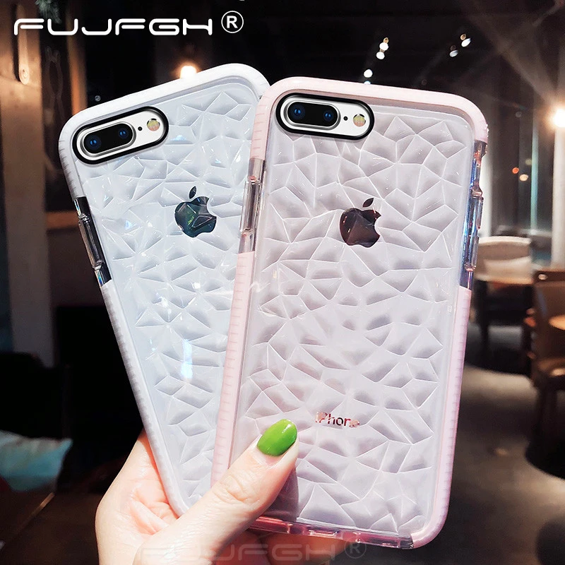 Двухслойный ударопрочный чехол с алмазным узором для iPhone 11 Pro XR XS MAX X 7 8 6 S Plus 5 5S
