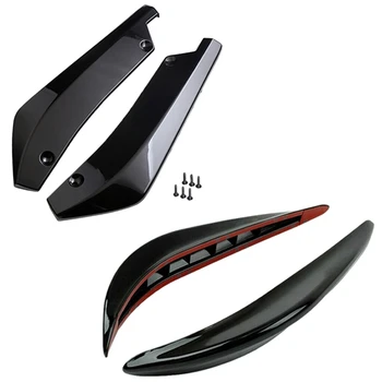 

2Pcs Rubber Bumper Protector Guard & 2Pcs Universal Car Rear Bumper Lip Diffuser Spoiler