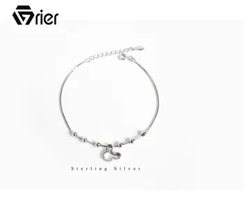 

Grier 925 Sterling Silver Mickey Bead Chain Bracelet Jewelry For Women Birthday Party Gift Cartoon mickey mouse fashion silver