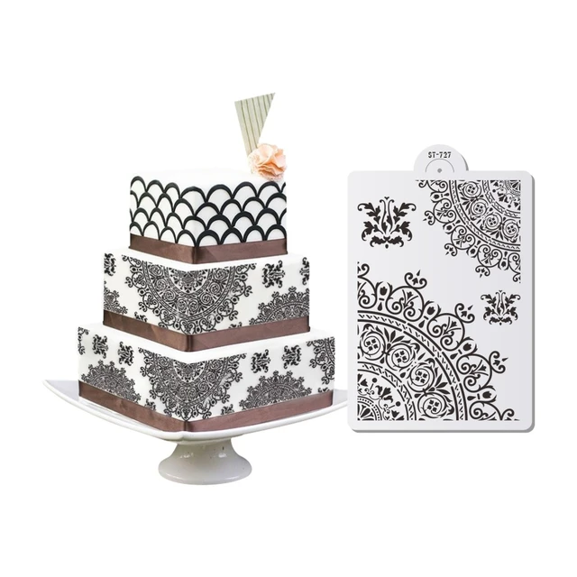 Cake Mold Stencil Cupcake Template  Stencils Baking Cake Templates -  4pcs/set Flower - Aliexpress