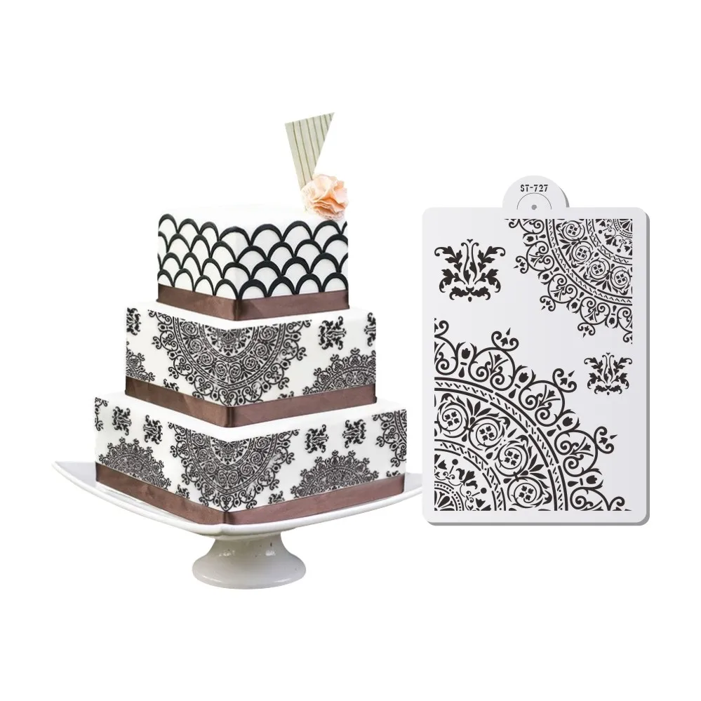 

Floral Flower Cake Stencil DIY Scrapbooking Painting Drawing Stencils Template Coloring Embossing Album Decorative Card Template