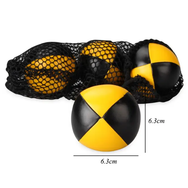 3PCS Net Set Suit Professional Juggling Ball Acrobatics Toss Ball Educational Toy Children Fun Sports Pu Soft Juggling Ball Toys 4