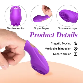 Finger Sleeve Vibrator Sex Toy G-spot Massage Clit Vibrating Buckle for Couple Vibrator Female Masturbation AV Stick Adult Goods 2