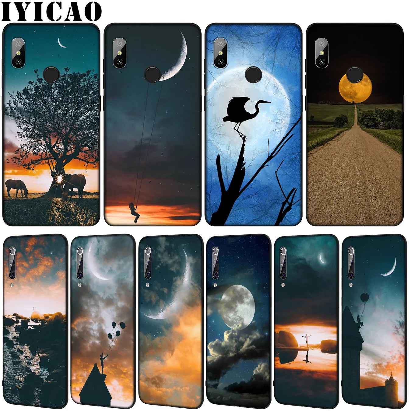 Beautiful night scenery moon Soft Silicone Case for Xiaomi Mi 10 9 9T A3 Pro 8 SE A2 Lite A1 6 CC9 CC9E pocophone f1 Mi10 | Мобильные
