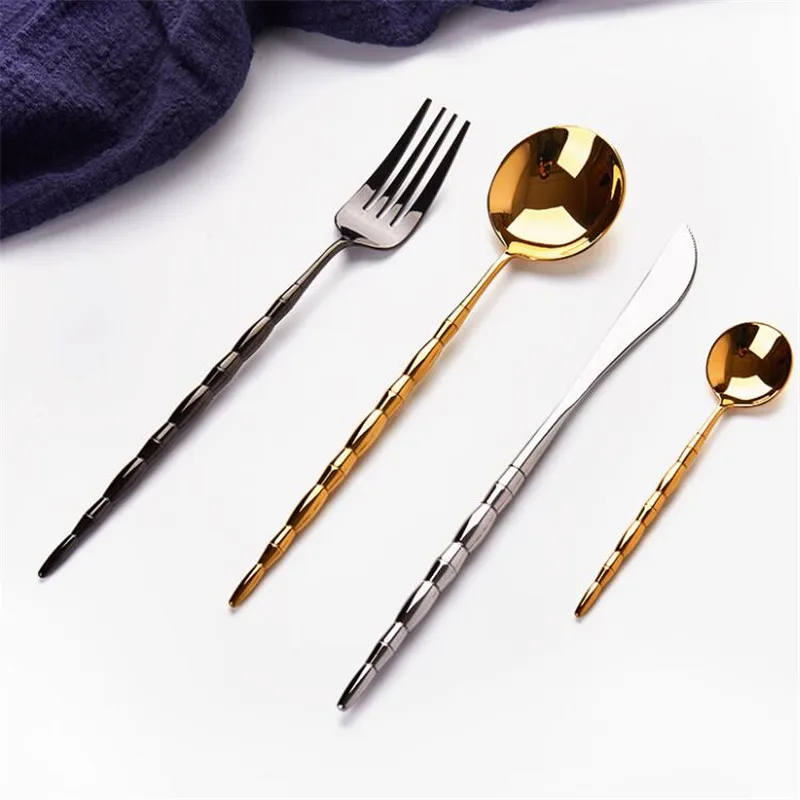 New Stainless Steel Coffee Spoon Long Handle Tea Spoons Fork Kitchen Hot Drinking Flatware Kitchen Tools