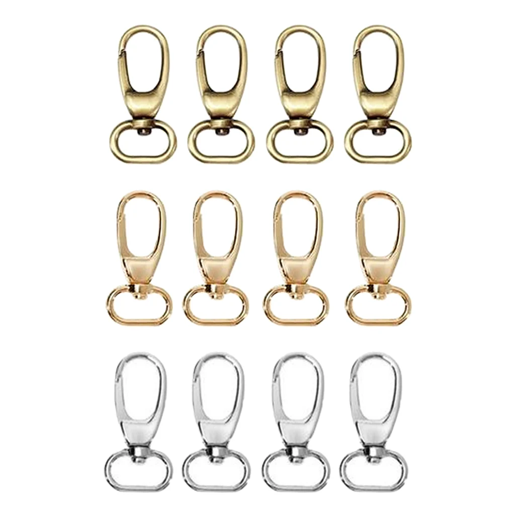 4Pcs Classic Trigger Snap Hooks Swivel Lobster Claw Clasps Purse Landyard Clip for Bags, Keychain, Straps Leather