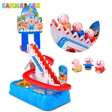 С изображением милой свинки для мальчиков ролевые игры Электрический музыкальный осветительные игрушки электрическая направляющая восхождение по лестнице автомобильный трек Фигурки игрушки модель подарочный набор для детей