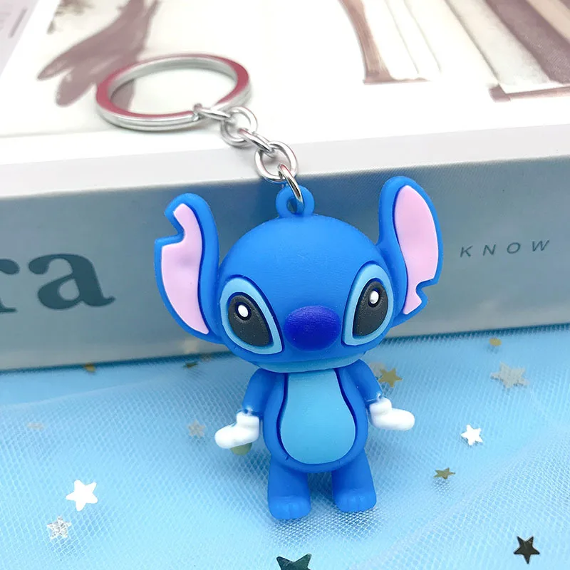 Kawaii Disney Anime Series Stitch Cartoon Keychain Trinkets Schoolbag Doll  Car Key Chain Couple Pendant Boy Girl Festival Gift