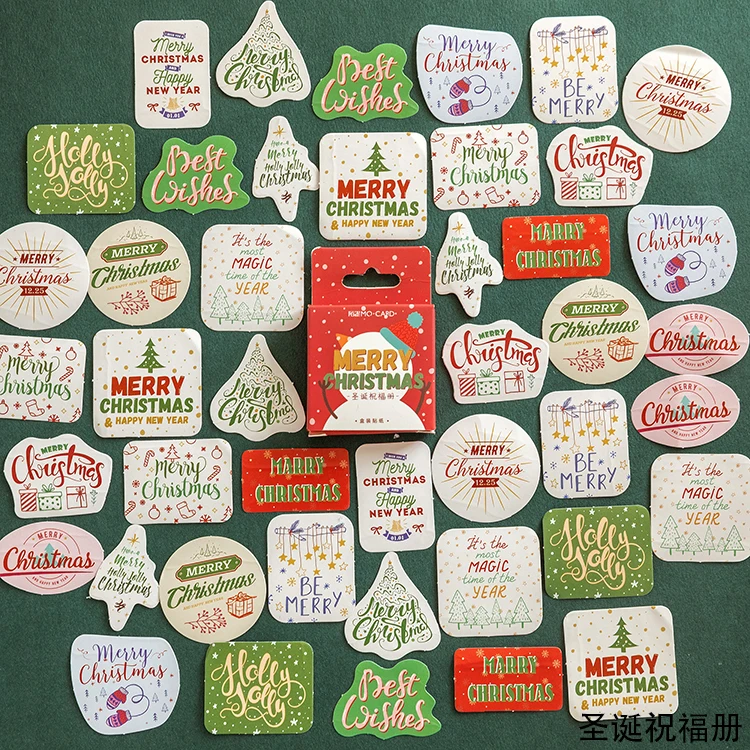 D XINAHER 45 шт./кор. Merry Christmas мини бумажный стикер пакет DIY декоративная наклейка-стикер для дневника альбом Скрапбукинг - Цвет: D