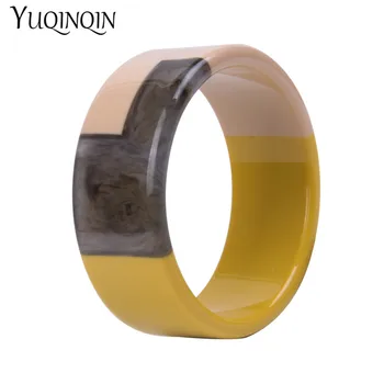 

High Quality Charm Wide Color Matching Bangles for Women Resin Acrylic Big Circle Vintage Statement Fashion Jewelry Bracelet