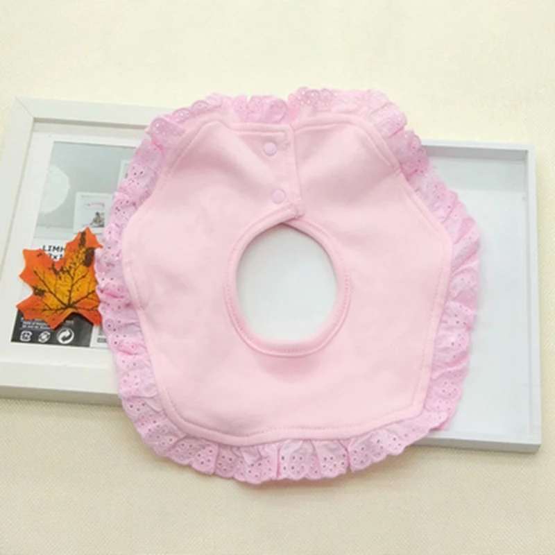 Cotton Lace Baby Bibs Burp Bow Pink And White Bib Baby Girls Lovely Cute Bib Infant Saliva Towels - Цвет: PK3