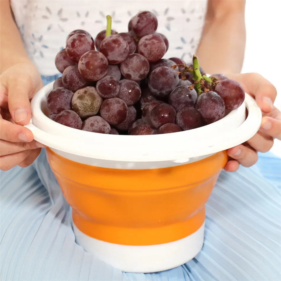 Multifunctional Portable Folding Bucket Silicone Plastic Bucket Car Outdoor Travel Car Wash Fishing Telescopic Bucket Car Wash