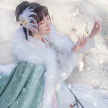 Вышивка Hanfu плащ женский народный фестивальный рейв наряд зеленый осень и зима пальто певцы представление одежда DC3428