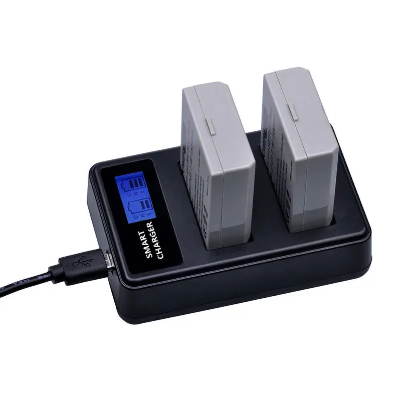 ABKT-Lp-E5 Usb ЖК-дисплей двойной порт зарядное устройство для Canon 450D 500D 1000D Kiss X2 X3 F Rebel Xsi Xli Xs