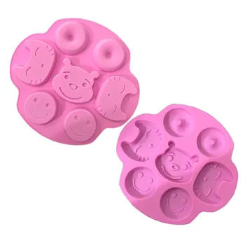

7 holes smiley panda Silicone cake mold, silicone chocolate mold