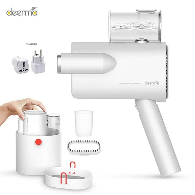 Deluxe add adapter Xiaomi Deerma DEM-HS006 складной ручной отпариватель для одежды паровой утюг бытовой портативный небольшой одежды стерилизации морщин - Цвет: Deluxe add adapter