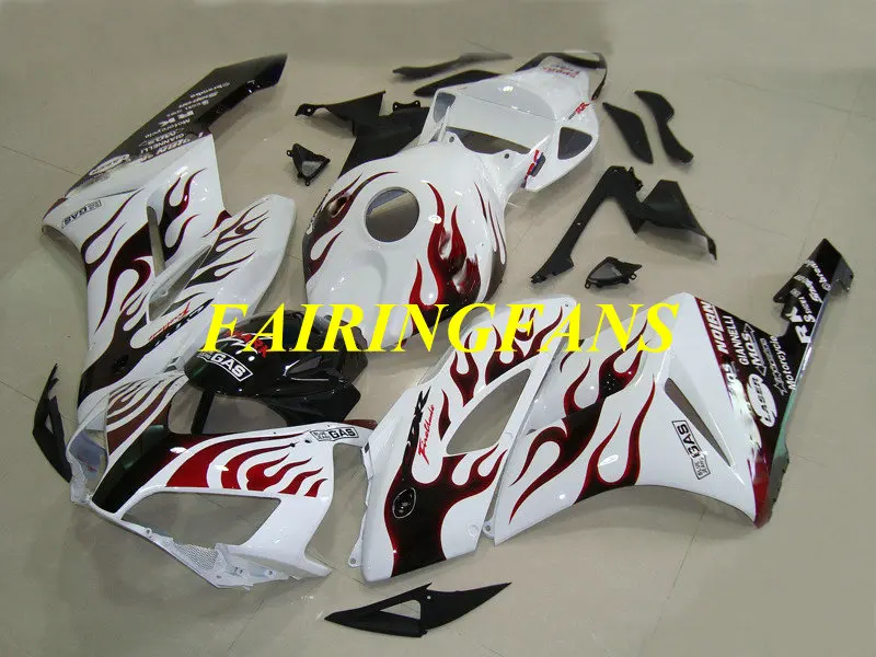 Инжекторный комплект для HONDA CBR1000RR 04 05 CBR 1000 RR CBR 100RR 2004 2005 CBR1000 Красный Пламя белые обтекатели комплект+ подарки HA22