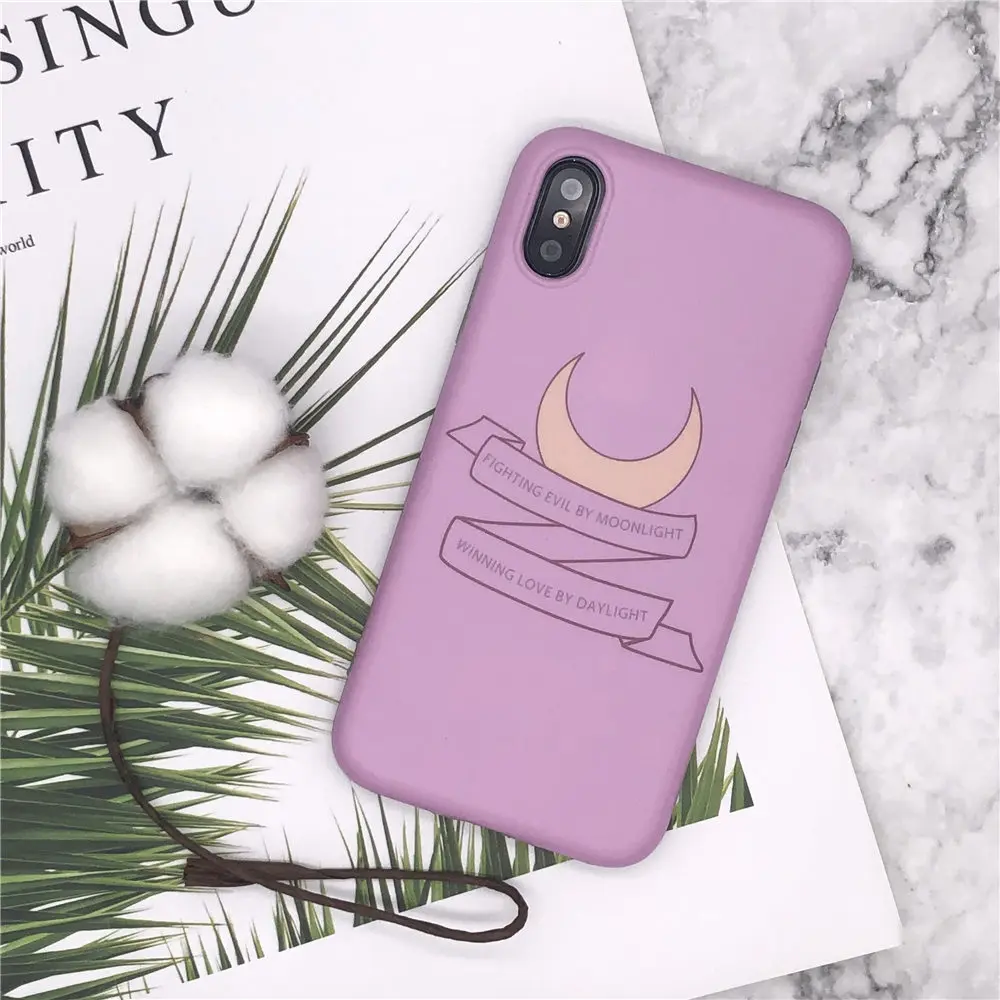 Cute Sailor Moon Case for iPhone Xs Max XR Pink Shock Absorption Anti-Fall TPU Soft Case Compatible with Iphone7/8/Xs/XR/Xs Max