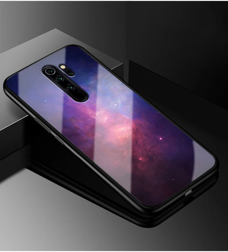 Для Xiaomi Redmi Note 8 чехол PC Пластиковый стеклянный чехол для телефона черный ТПУ бампер чехол для Xiaomi Redmi Note 8 Pro Чехол Redmi Note8