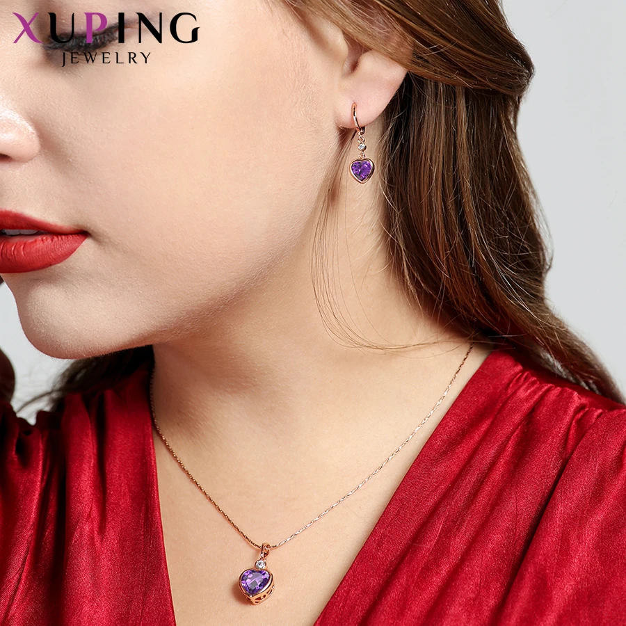 Xuping Fashion Heart Shaped Set for Women Charms Style High Quality Imitation Jewelry Sets for Party Gifts S84-64589 - Image 5