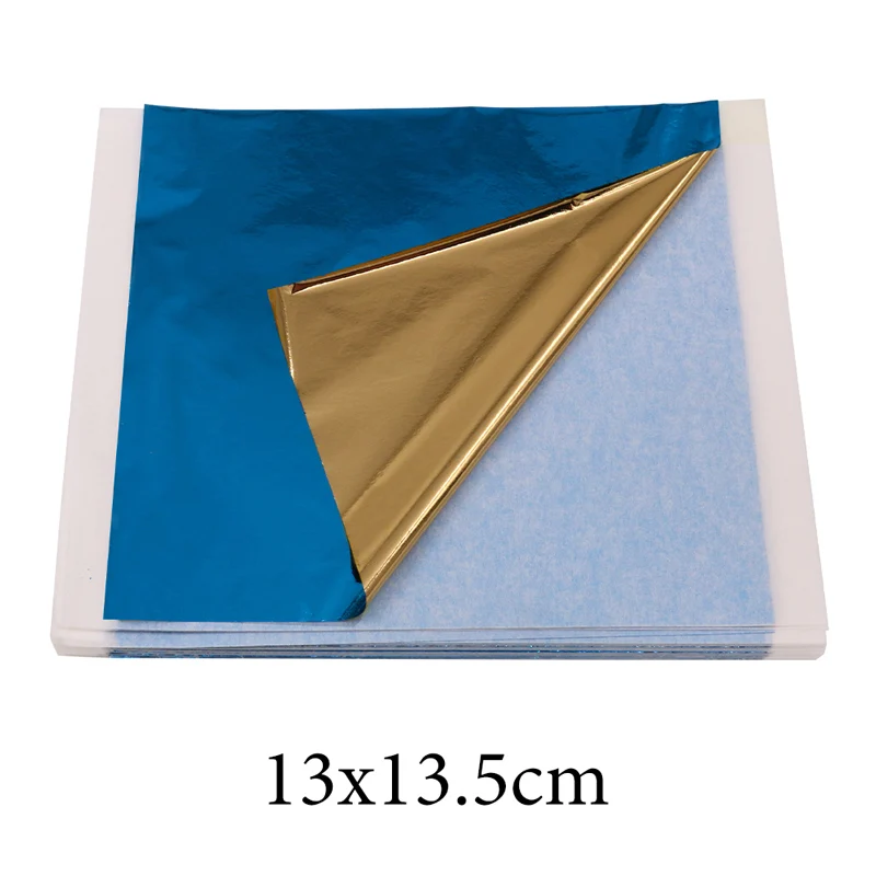 Золотые листы 14 см синяя Золотая фольга бумага для искусства и рукоделия