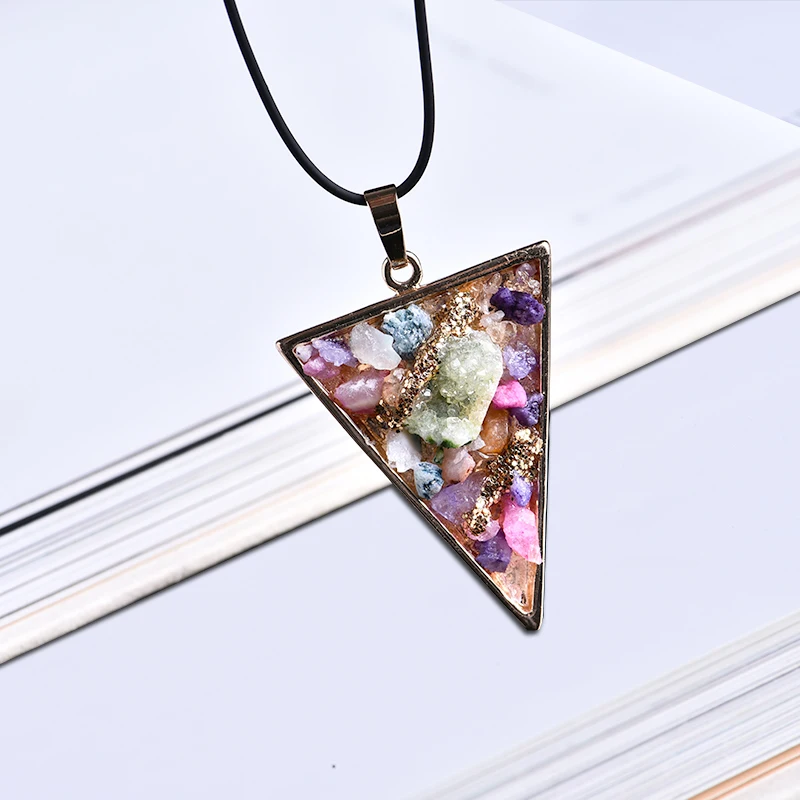 Золотая подвеска смешанные красочные нестандартные ожерелья кварцевая терапия