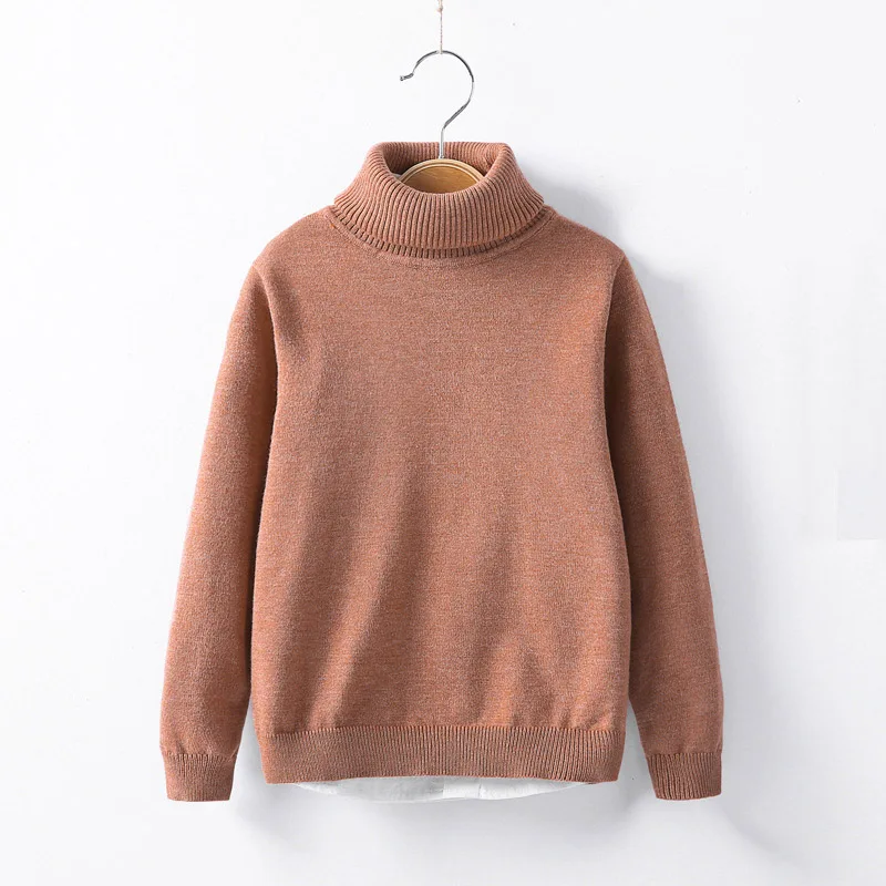 2-12T Toddler Kid Boy Girl Clothes Autumn Winter Warm Pullover Top long sleeve turtleneck Knitted Sweater Casual Plain Knitwear