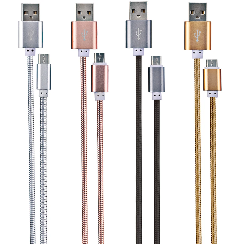 10 шт. 1 м 3 фута usb type C кабель 2.4A быстрое зарядное устройство стальной мягкий пружинный шнур для hawei P8 P9 P10 p20 pro nova 3E 2i 3i mate 9 10 PRO