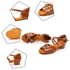 Children Dance Shoes for Girls Women Ballroom Latin shoes Ladies Modern Tango Dancing Performance Shoes Salsa Sandals 3.5CM Heel 5