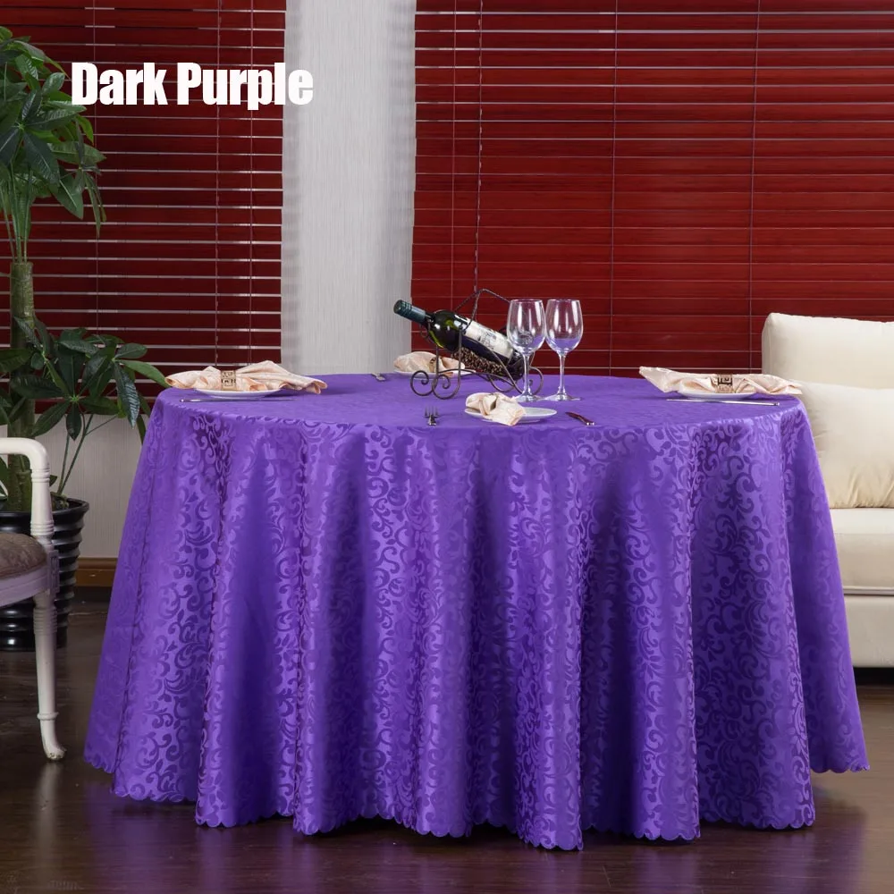 purple Отель банкет полиэстер белый/красный/кофе скатерти покрытие Круглый Свадебный декор прямоугольная скатерть конференции Вечерние - Цвет: purple