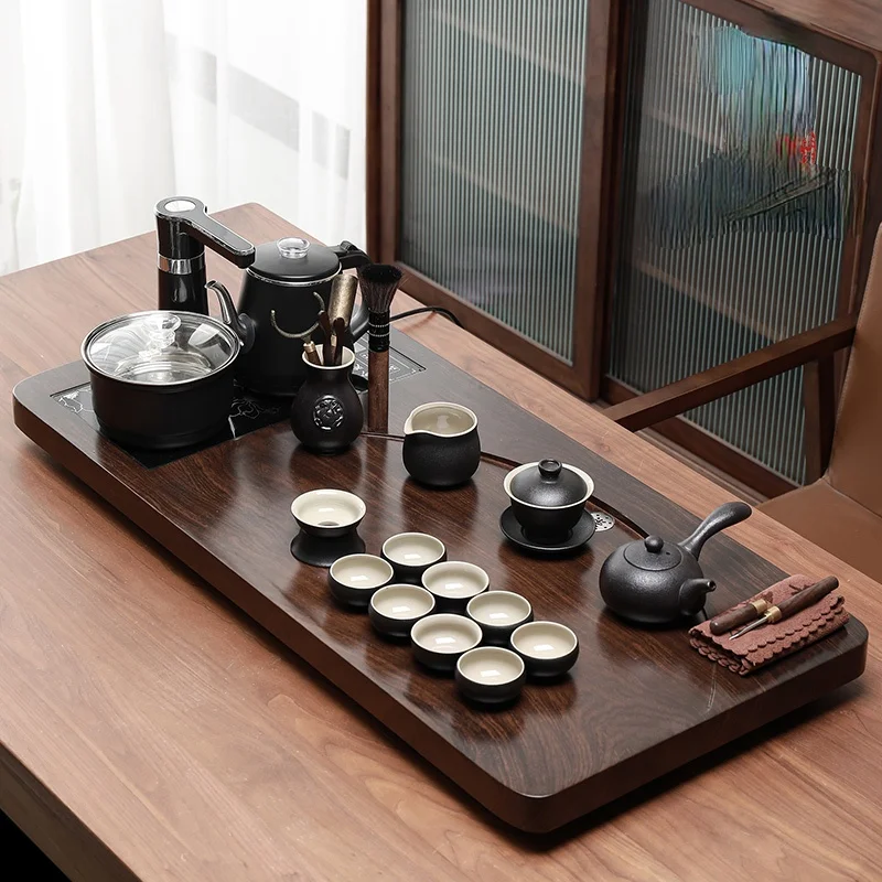 Light Luxury High-End Automatic Integrated Solid Wood Tea Tray Kung Fu Tea Set Home Living Room Chinese Style Small Table