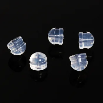 

50pcs High-grade environmental silicone ear force new ear plug diy earrings accessories transparent studs plug