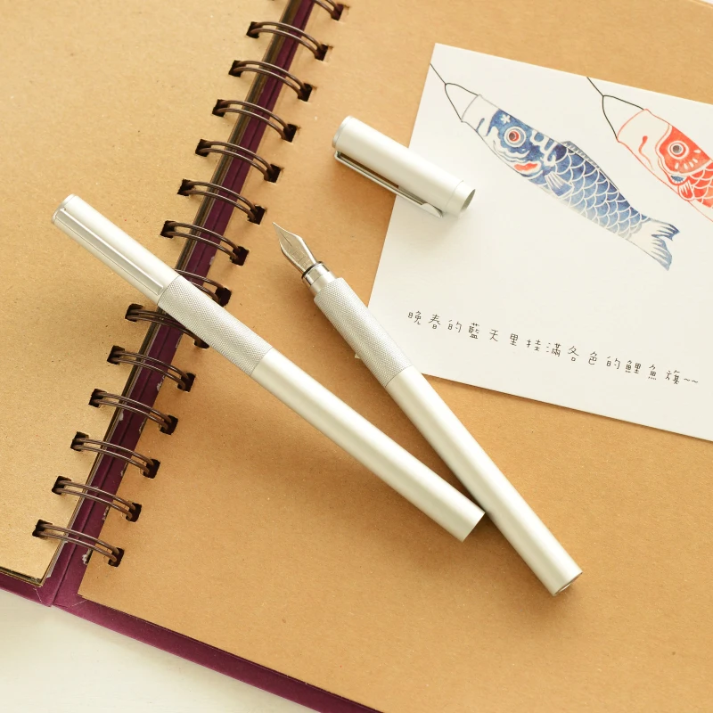 Japan original aluminum short pocket Fountain Pen high quality gift ink stationery fountain pen,metal pen