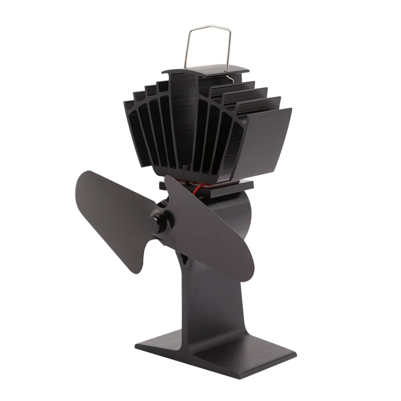 Черный 2 Лопасти С тепловым питанием деревянный вентилятор для деревянное бревно горелка для камина вентилятор