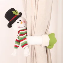 Прекрасный Санта Клаус Снеговик занавес пряжки Рождество украшения для дома год вечерние украшения ткань игрушки украшение стола куклы