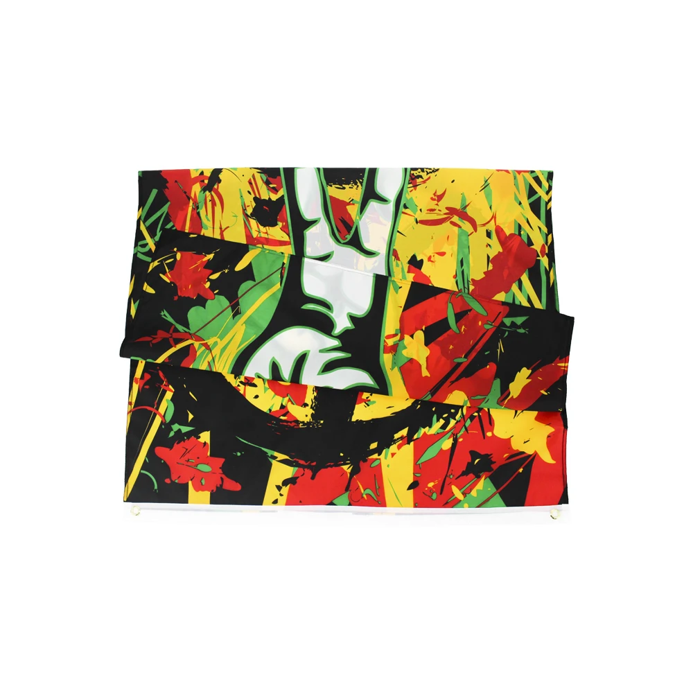 FLAGHUB 90X150cm Rasta Peace Grafitti Flag BOB Marley Reggae